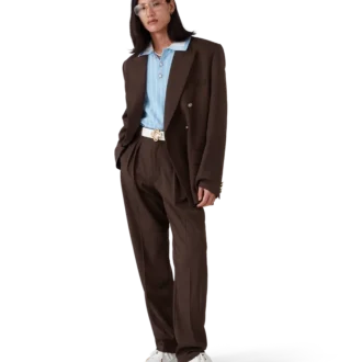 Wollen geplooide broek