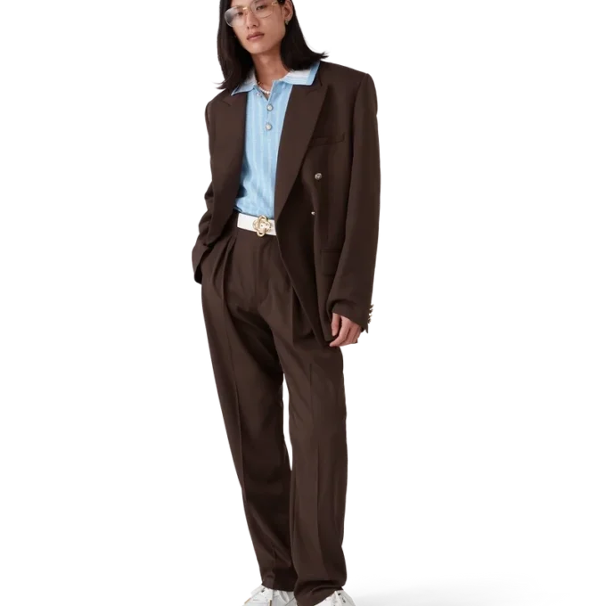 Wollen geplooide broek Wollen geplooide broek