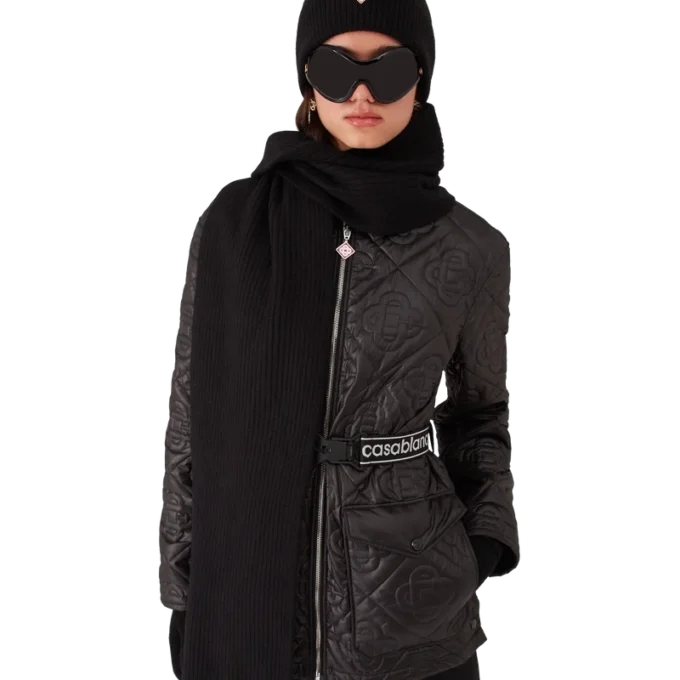 Wollen geribbelde skisjaal