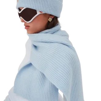 Wollen geribbelde skisjaal