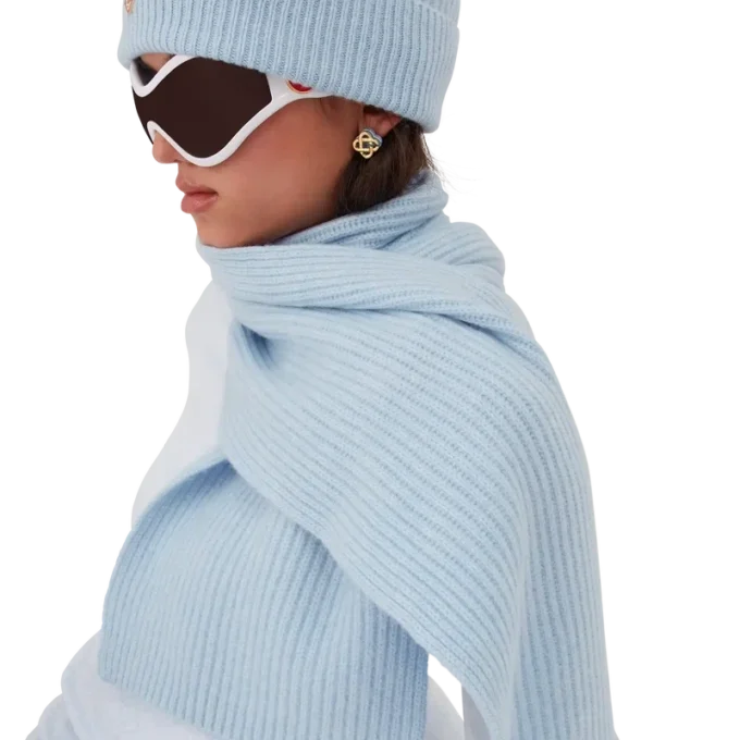 Wollen geribbelde skisjaal