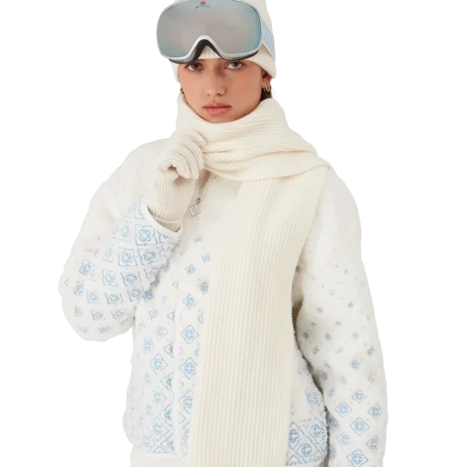 Wollen geribbelde skisjaal