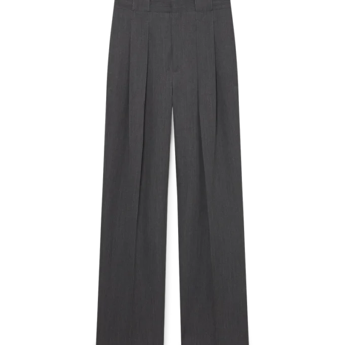 Wollen maatpakbroek met riemlussen