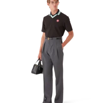 Wollen maatpakbroek met riemlussen