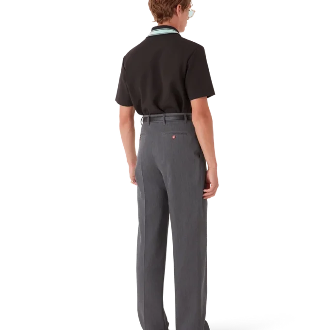 Wollen maatpakbroek met riemlussen