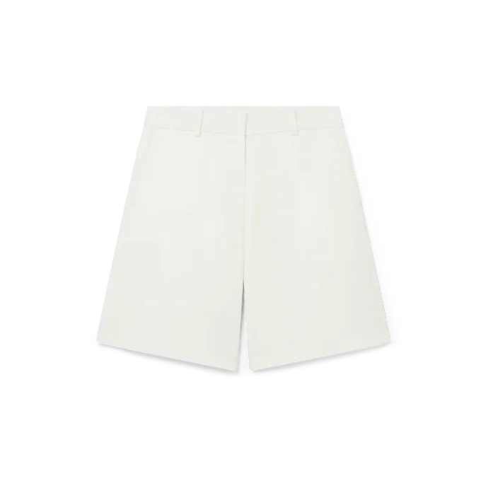 Wollen relaxte, getailleerde Shorts Wollen relaxte, getailleerde Shorts