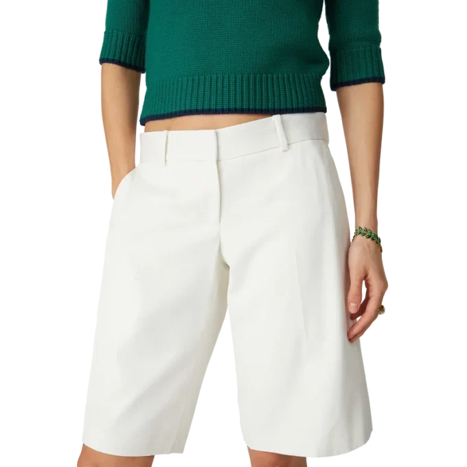 Wollen relaxte, getailleerde Shorts Wollen relaxte, getailleerde Shorts