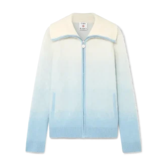 Zacht mohair jack met rits en kleurverloop