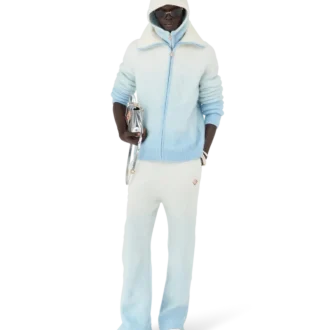 Zacht mohair jack met rits en kleurverloop