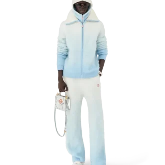 Zachte broek van mohair met kleurverloop