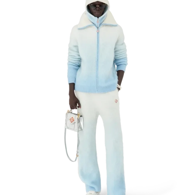 Zachte broek van mohair met kleurverloop