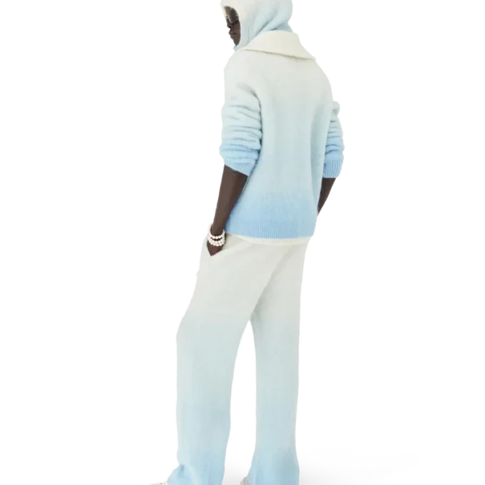 Zachte broek van mohair met kleurverloop