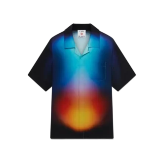 Zijden overhemd met korte mouwen en kleurverloop