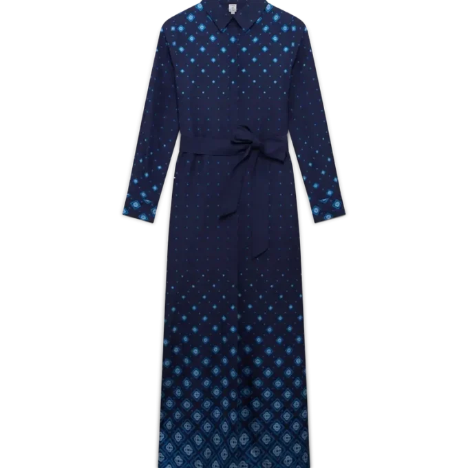 Zijden shirtjurk met kleurverloop