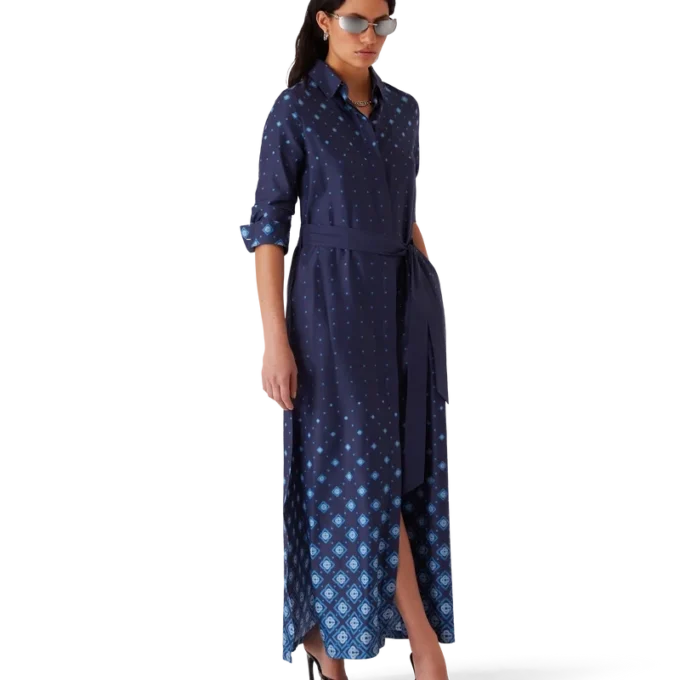 Zijden shirtjurk met kleurverloop