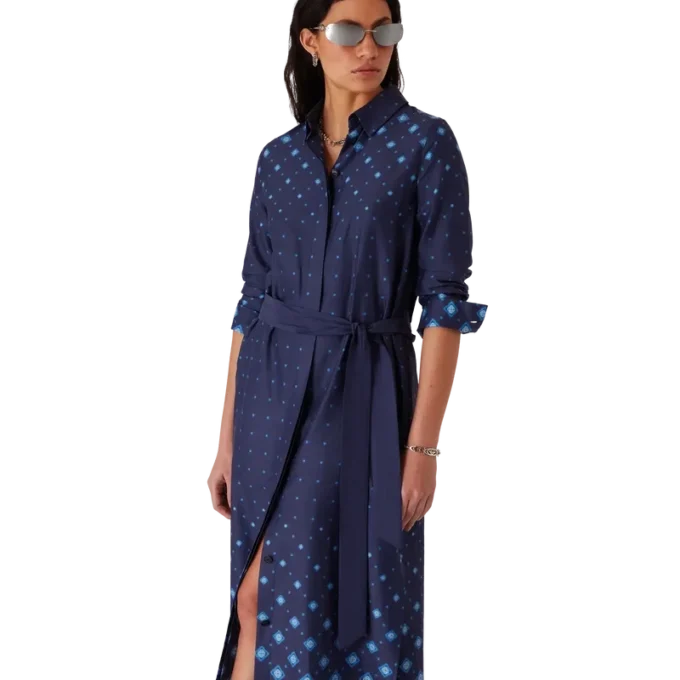 Zijden shirtjurk met kleurverloop