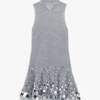 Zilveren gehaakte spiegelminijurk