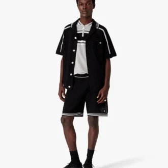 Zwart mesh-overhemd met korte mouwen