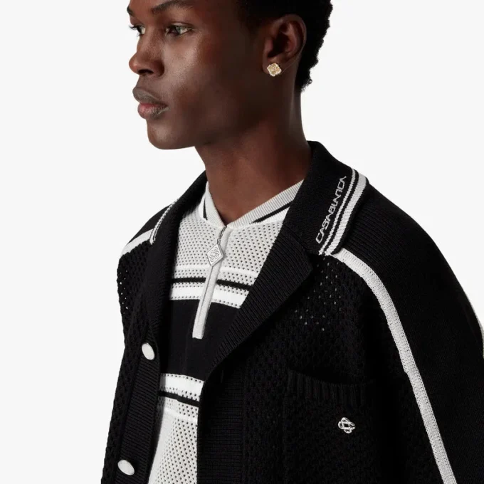 Zwart mesh-overhemd met korte mouwen Zwart mesh-overhemd met korte mouwen