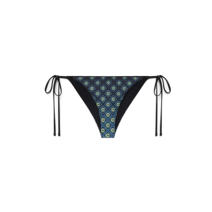 Zwart monogram bikinibroekje met kleurverloop