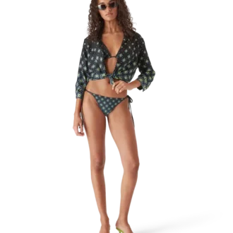 Zwart monogram bikinibroekje met kleurverloop