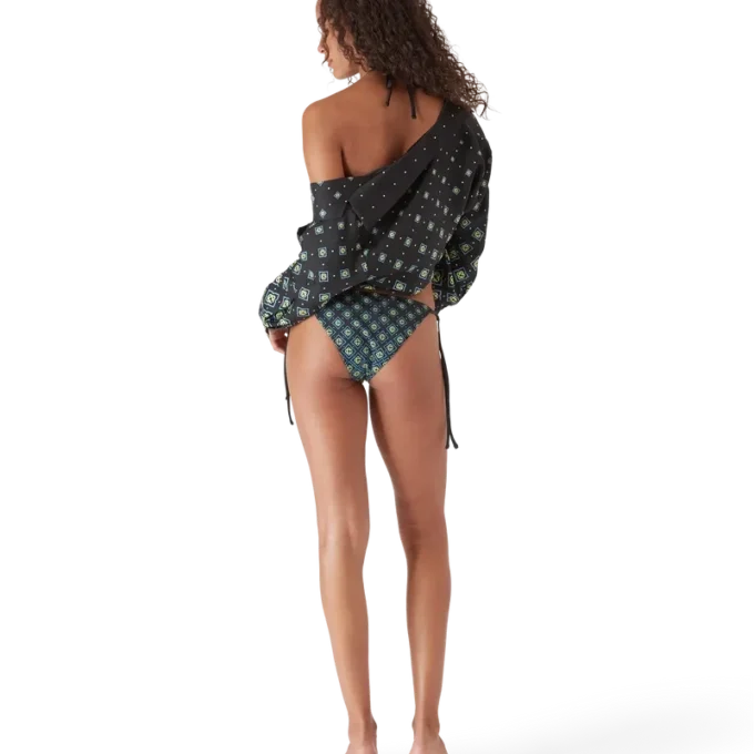 Zwart monogram bikinibroekje met kleurverloop