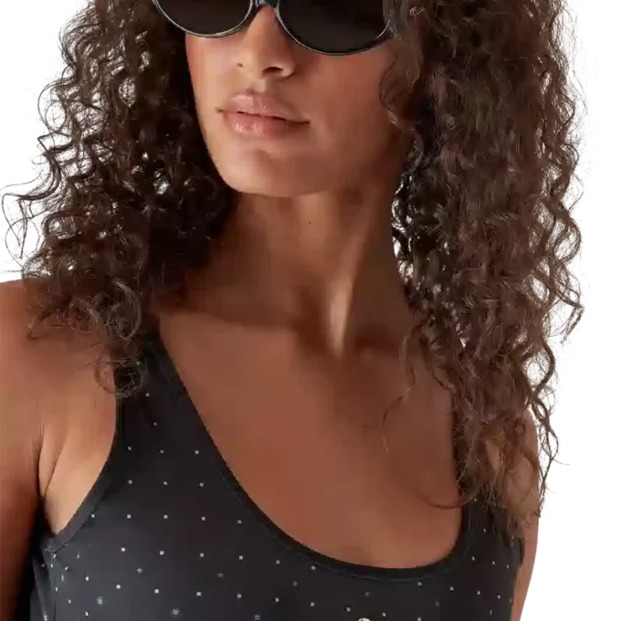 Zwart monogramzwempak met kleurverloop Zwart monogramzwempak met kleurverloop