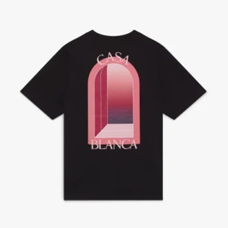 Zwart T-shirt met korte mouwen en bogen