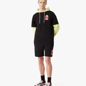 Zwart T-shirt met korte mouwen en bogen