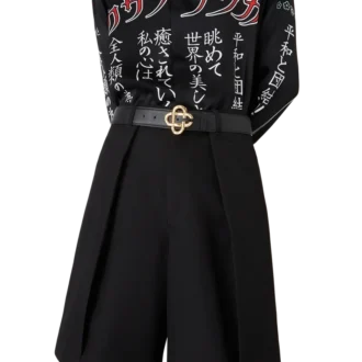 Zwarte herenriem met CC-logo en gouden gesp