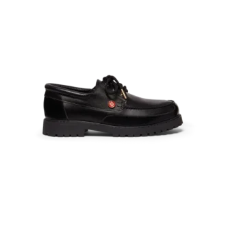 Zwarte leren bootschoenen voor heren