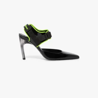 Zwarte leren Raver-pumps