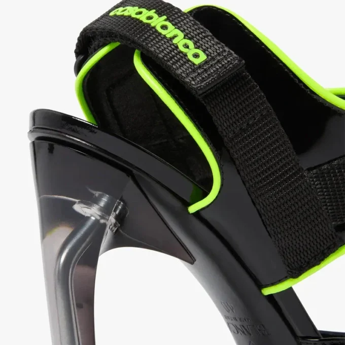 Zwarte leren Raver-pumps