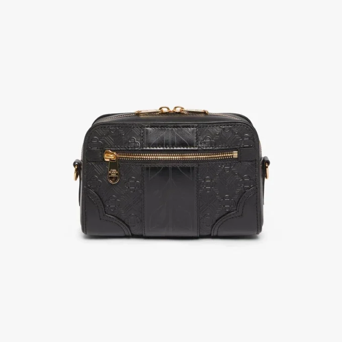 Zwarte Monogram-schoudertas Zwarte Monogram-schoudertas