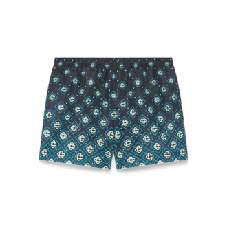 Zwarte swimshort met monogram in kleurverloop