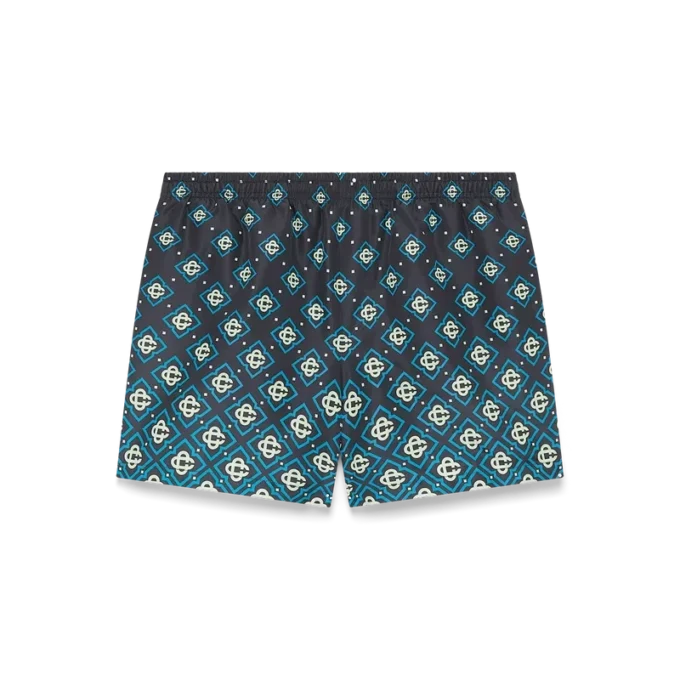Zwarte swimshort met monogram in kleurverloop
