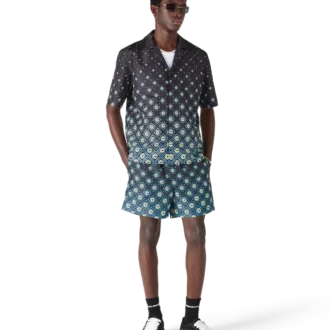 Zwarte swimshort met monogram in kleurverloop