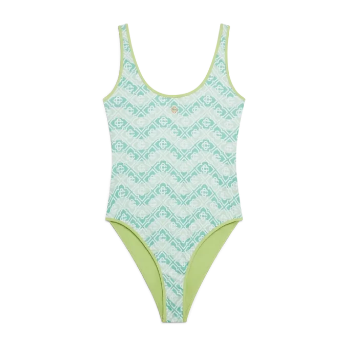 Zwemkleding met golvend monogram