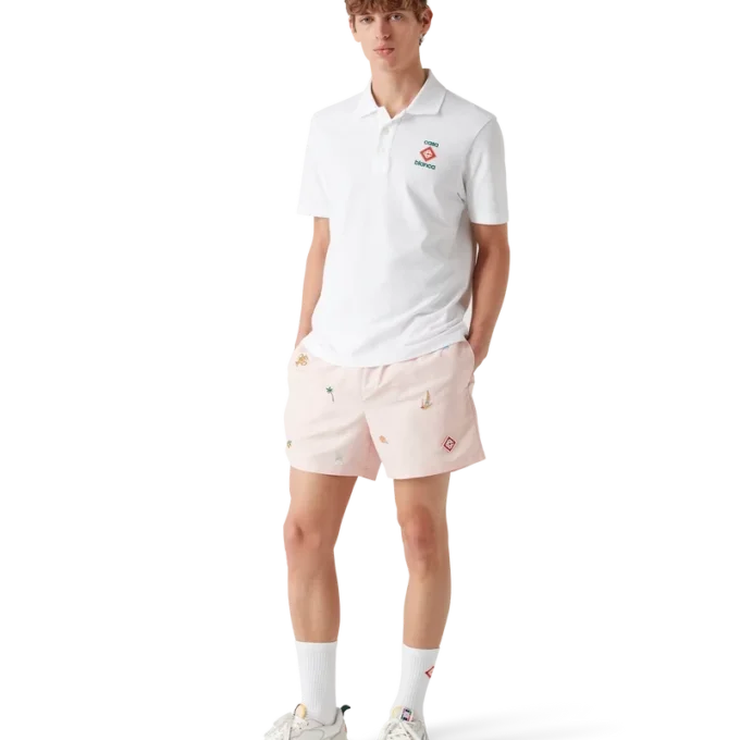 Zwemshort met geborduurd motief Zwemshort met geborduurd motief